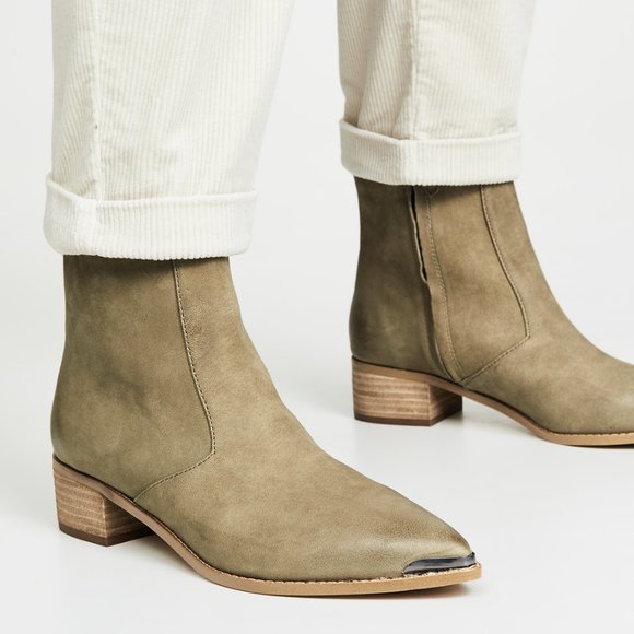 NEW w BOX BOTKIER Military Green Greer Booties 7.5 - Picture 5 of 9